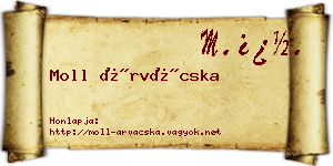 Moll Árvácska névjegykártya